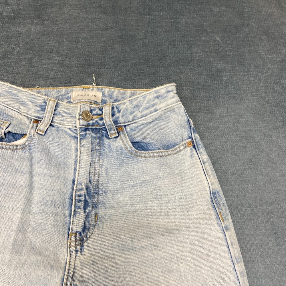 Pacsun 90s Boyfriend Jeans Womens 23 Blue Light Wash Distressed Straight Leg - Picture 4 of 16